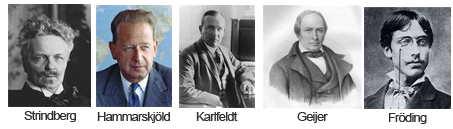 Strindberg Hammarskjöld Karlfelt Geijer Fröding